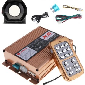 Resim Caralp Profesyonel Polis Sireni Uzaktan Kumandalı Güçlü Siren Korna Megafonlu Mikrofonlu Metal 200W 12V 