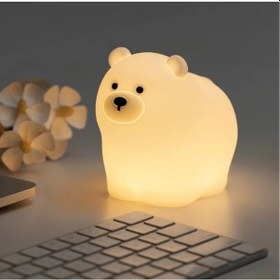 Resim Sevimli Ayıcık Gece Lambası Dokunmatik Sensörlü Renkli Çocuklar Için Usb Şarjlı İthal Ürün Çok Renkli 
