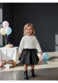 Resim Zekids Kız Bebek Deri Kloş Etek-16546 Siyah 