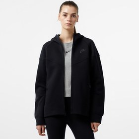 Resim Nike Sportswear Tech Fleece Windrunner Kadın Siyah Eşofman Üstü 