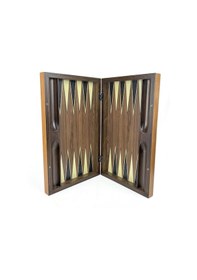 Resim Ceviz Ağacı Pul Koyma Gözlü Masif Ahşap Tavla Takımı 