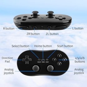Resim OSTENT Nintendo Wii Remote Konsolu için Kablolu Klasik Kumanda Gamepad Joystick, Renk Siyah 