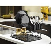 Resim Fevito Ömür Boyu Paslanmaz Bulaşıklık Bulaşık Sepeti Ikili Tabaklık Termo Plastik Kaplama Siyah 