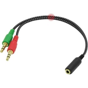 Resim Mi7a Kulaklık Ses Mikrofon Ayırıcı Dönüştürücü Çoklayıcı Kablo 