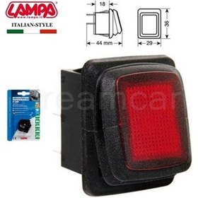 Resim Pilot Kırmızı Ledli Anahtar Düğmesi Su Geçirmez 12/24V 45532 