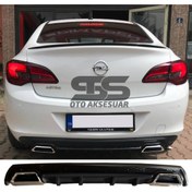 Resim STS Oto Aksesuar Opel Astra J Difüzör Arka Tampon Eki 2 Egzoz Çıkışlı Siyah Lüx Tip 