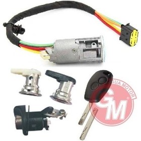 Resim GUA 41643 Kontak - Anahtarı 4Lü Set Dacia Logan-Sandero R.Trafic II 2012- 2010-Alarm Düğmeli Anahtar İle 