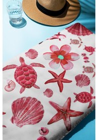 Resim Dijital Baskı Plaj Deniz Havlusu Kaplumbağa Ve Deniz Yıldızlı Peştamal Hvl0125 Renkli 