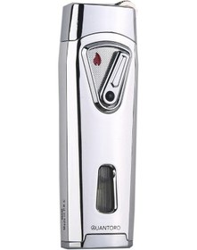 Resim Quantoro Çift Torch Pürmüz Gümüş Metal Puro Çakmağı 14177935 