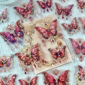 Resim 20 adet Kelebek Dekoratif PET Çıkartma Retro Diy El Kitabı Malzeme Scrapbooking Etiket Günlük Defter Planlayıcı 
