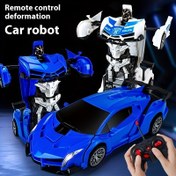 Resim Mesiondy Dönüştürülebilir Robot RC Araba Oyuncak Çocuklar İçin - Uzaktan Kumandalı, 2.4Ghz Yarış Arabası Tek-Düğme Deformasyon & 360° Kayma ile, Mavi & Beyaz Robot Arabalar, AA Pil Gücünde, Erkek ve Kız Çocukları için Mükemmel Hediye, Etkileşimli Oyuncağı 