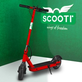 Resim Scooti SC33R Kırmızı Katlanabilir Farlı Elektrikli Scooter 