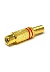 Resim Electroon Rca Dişi Tos Jak Fiş Metal - Kırmızı Çizgili 
