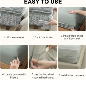 Resim Özel Üretim Kaymaz Pratik Nevresim Yorgan Kılıfı Çarşaf Tutucu Sabitleyici Aparat Organizer 8'li Set 