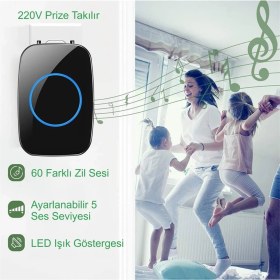Resim Hymark Kablosuz Uzaktan Kumandalı LED Kapı Zili 