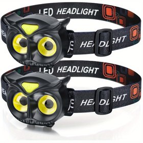 Resim 1/2 Adet 4 Modlu LED Baş Lambası, COB Baş Lambası, Pille Çalışan Hafif El Feneri - Kamp, Doğum Günü, Cadılar Bayramı, Yılbaşı İçin İdeal Hediye 