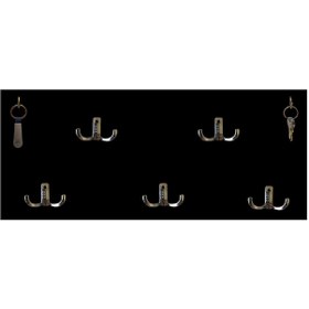 Resim Aypazar Ayfemob Mdf Duvar Askı - 5Li Metal Anahtar Askılık Siyah Parlak 