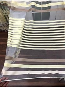 Resim Enine Çizgili Bantlı Spor Tül Perde, 250x250, Sık Pile, 1/3 