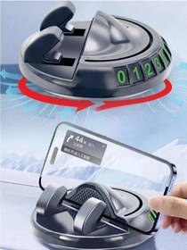 Resim 3b Trend 360 Dönebilen Siyah Yapışkanlı Numaratörlü Araç Telefon Tutucu Numaratör 50 Adet Rakam 