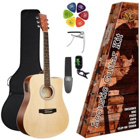 Resim SX SD104CEK Elektro Akustik Gitar (Natural) 