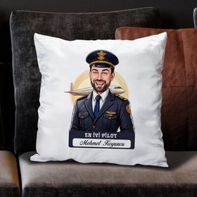 Resim Karikatürlü En İyi Erkek Pilot Yastık 