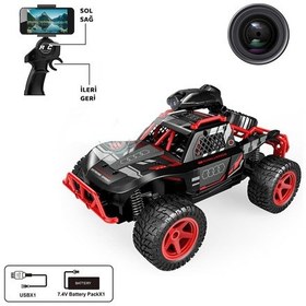 Resim Vardem 2.4g Kameralı Uzaktan Kumandalı Full Fonksiyon Şarjlı Off Road Araba Rambo Kırmızısı 