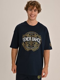 Resim Fenerbahçe Lacivert Kolej Gold Çelenk Erkek Tshirt - Lacivert / XL 
