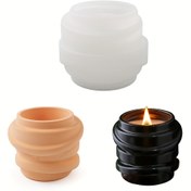 Resim 1 adet Silikon Mum Kavanozu Kalıbı - Benzersiz Düzensiz Şekil için Reçine, Alçı, Çimento, Beton Dökümü | DIY El Sanatları ve Mum Yapımı Malzemeleri için İdeal, Modern Mum Tutucu | Dayanıklı Silikon Kalıp 