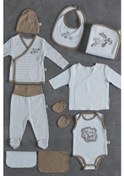 Resim Veropukahome Ecocotton It Is A Boy Erkek Bebek Hastane Çıkışı 10'Lu Set Kahve-0-3 Ay Kahverengi 