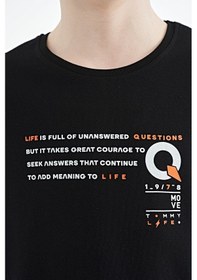 Resim Tommylife Tommy Life Siyah Baskı Detaylı O Yaka Standart Kalıp Erkek Çocuk T-shirt - 11145 Siyah 