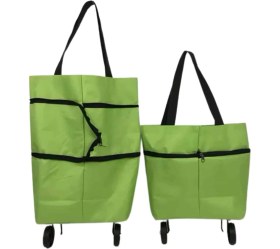 Resim Pazar Çantası Tekerlekli Katlanır Pazar Arabası Çanta Market Alışveriş Arabası 