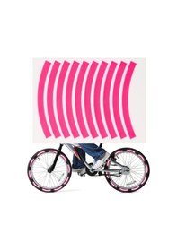 Resim Tenfowee Çocuk Denge Bisikleti İçin Parlak Pembe Yansıtıcı Bant - 10'lu Paket Gümüş 