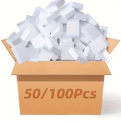 Resim 50/100 adet, Sihirli Sünger Silgi, Melamin Köpük Sünger, Ev Temizliği Süngeri, Tabak Süngeri, Mutfak Temizliği Süngeri, Araç Yıkama Süngeri, Lavabo Fırın Ocak Tabak Banyo Duş Fayans Duvar Ayakkabı için, Temizlik Malzemeleri, Temizlik Aracı 