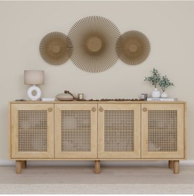 Resim Bohem Serisi Natura Pvc Hasır Desen Ceviz - Meşe Konsol Safir Meşe 