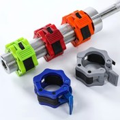 Resim 2 Adet Dayanıklı ABS Barbell Kolları, Dumbbell Çubukları için Güvenli Kilit Kolları, Kaymaz Çizik Dirençli, Hızlı Çıkarma Klemensleri, 2.5cm ve 5cm Boyutları, Spor Ekipmanları - Kırmızı, Siyah, Mavi 