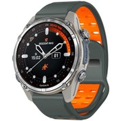 Resim Garmin 22mm İçin İki Renkli Perçin Toka Hızlı Bırakma Silikon Saat Bandı Karbon Gri Turuncu 