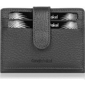 Resim Cengiz Pakel Kadın Mini Hakiki Deri Çıt Çıt Detaylı Kartlık - 2509 - Siyah 2509-siyah Siyah 