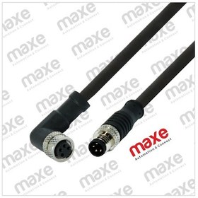 Resim M8 4pin Dişi Açılı Konnektörlü PVC 1mt 