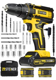 Resim Steiner ST-198VF S Çift Akülü Darbeli Matkap Şarjlı Vidalama Sarı 