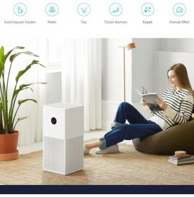 Resim Hava Temizleme Anti Alerjik Mi Air Akıllı 48M2 Etkili Hava Temizleyici Beyaz Lambader Hediyeli 