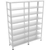 Resim Rafburada 8 Katlı Duble Galvaniz Çelik Raf.Depo,Arşiv,Dosya Rafı 