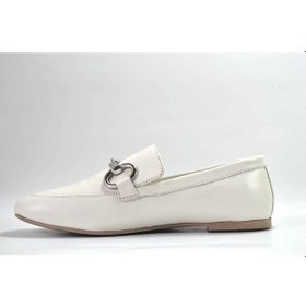 Resim Onlo Ayakkabı 23FR.106 Hakiki Deri Bej Tokalı Kadın Babet Bej 