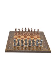Resim Gifthome Metal Satranç Takımı-seti battal ingiliz antik sedefli g 