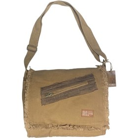Resim Old Cotton Cargo Vintage Salaş Orta Boy Unisex Günlük Çapraz Postacı Tablet Çantası M 32 Cm X 27 Cm Açık Kahverengi 