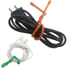 Resim 5 adet Silikon Kablo Bağı, Kablo Yönetimi, Kordonlama, Asma için Yeniden Kullanılabilir Elastik Bant Tutucu, Yeniden Kullanılabilir Kauçuk Twist Bağı, 3 veya 15.24 Cm 