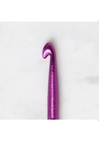 Resim Abarta 5,0mm Renkli Metal Gagalı Örgü Şiş Tunus Tığ 25cm- Mor 1 Adet 