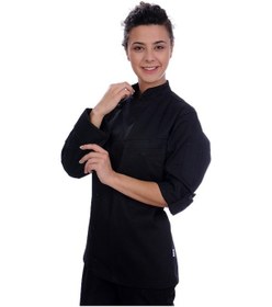 Resim Unisex Aşçı Ceket Harman Gabardin Siyah 