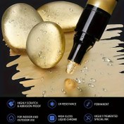 Resim 1 adet Altın Krom Marker, Orta Uç, Yüksek Parlaklık, UV Dirençli, Kalıcı - Boyama, Çizim, Şekillendirme, İşaret için İdeal - İç ve Dış Mekan Kullanımı, Ahşap, Plastik, Cam, Metal, Seramik Üzerinde Çalışır 