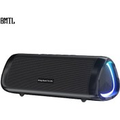 Resim Moveevo 20w Bluetooth Hoparlör, Ipx6 Su Geçirmez, 12 Saat Çalma Süresi, Renkli Led Işıklar, Taşınabilir Ev/outdoor Bassli Ses Sistemi Siyah 