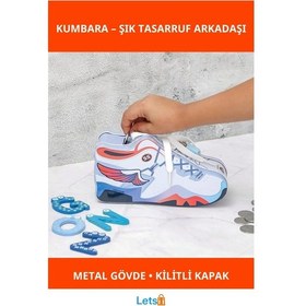 Resim Metal Ayakkabı Kumbara Kilitli Ve Şık Tasarım TEK EBAT 